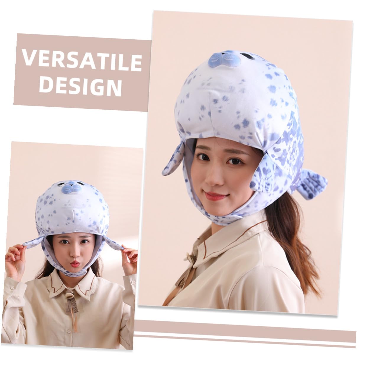 NOLITOY Cappello Costume Foca Morbido Unisex Unica per Adulti e Adolescenti Accessorio Versatile per Foto Performance e Cosplay Prop Fotografia Divertente