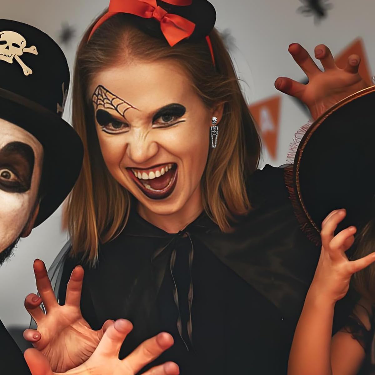 Punk Halloween Earrings for Women, Skeleton Skull Dangle Bloody Ghost Witch Tassel Terror Knife Drop Earrings, Scary Halloween Party Earring for Halloween Accessories. - Image 5