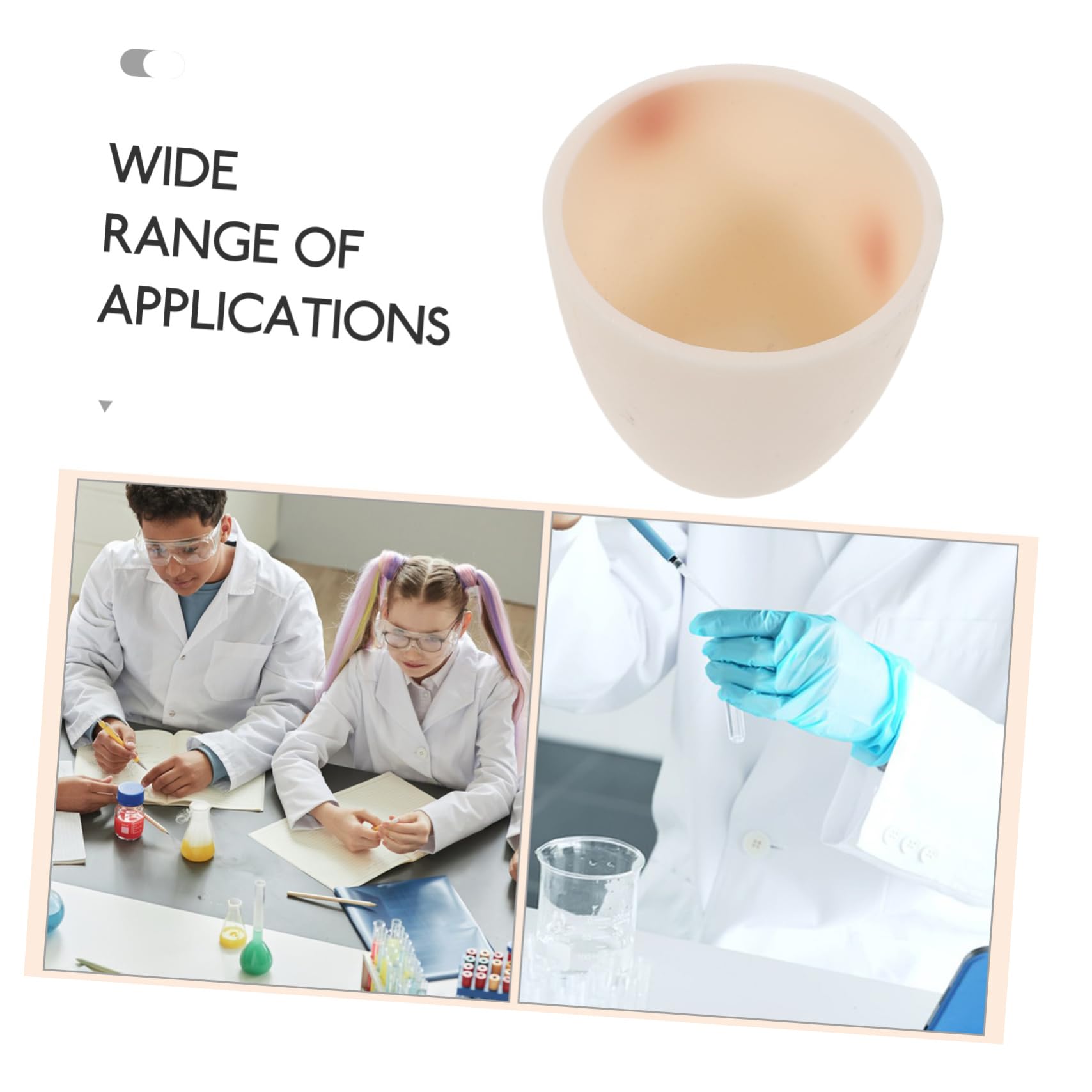 Gatuida 5pezzi Ciotola Ceramica Per Fusione Crogiolo Ossido Di Resistente Per Laboratorio e Analisi Metalli e Leghe Forma Curva Per Esperimenti Scientifici
