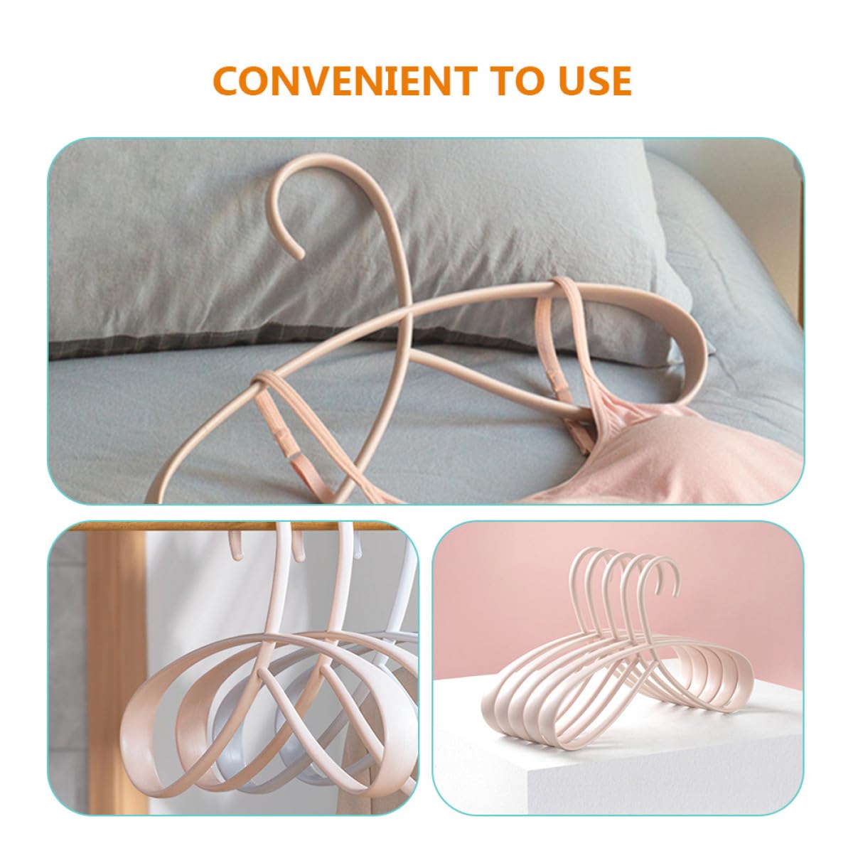 Set 5 Grucce Multiuso in Plastica Antiscivolo per Asciugatura Abiti, Resistenti e Non Deformabili, Design Elegante e Moderno per Casa e Hotel