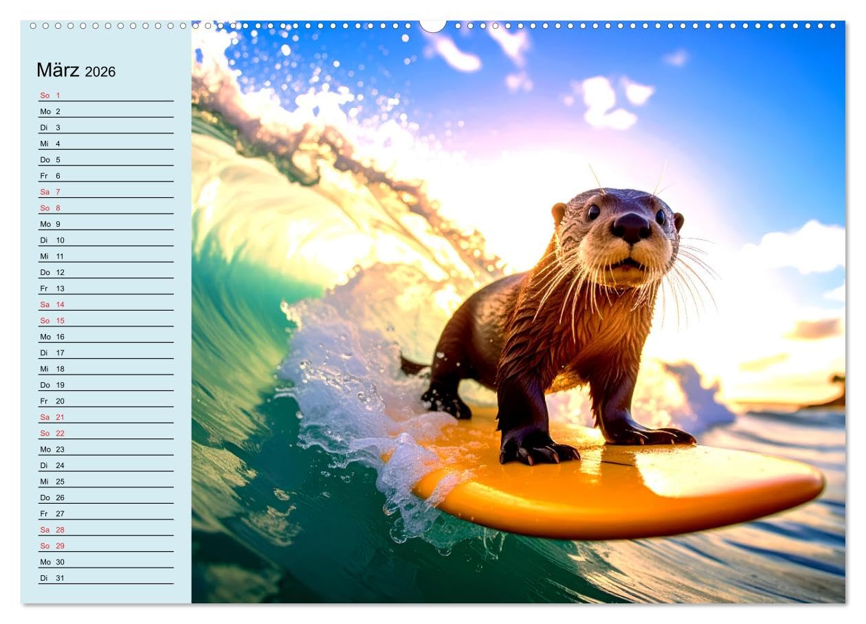 Tierisch kreativ: Hobbies im Tierreich (hochwertiger Premium Wandkalender 2026 DIN A2 quer), Kunstdruck in Hochglanz: Lachen garantiert! Unser ... Freizeit mit Stil genießen! (CALVENDO Spass)
