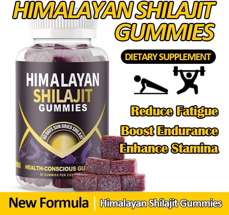 Shilajit Gummies 1000mg – Himalayan Plant-Based Complex with 85+ Trace Minerals, Ashwagandha, Turmeric & Black Pepper – Supports Energy, Vitality & Wellness – for Men & Women, 60 Count - Image 2