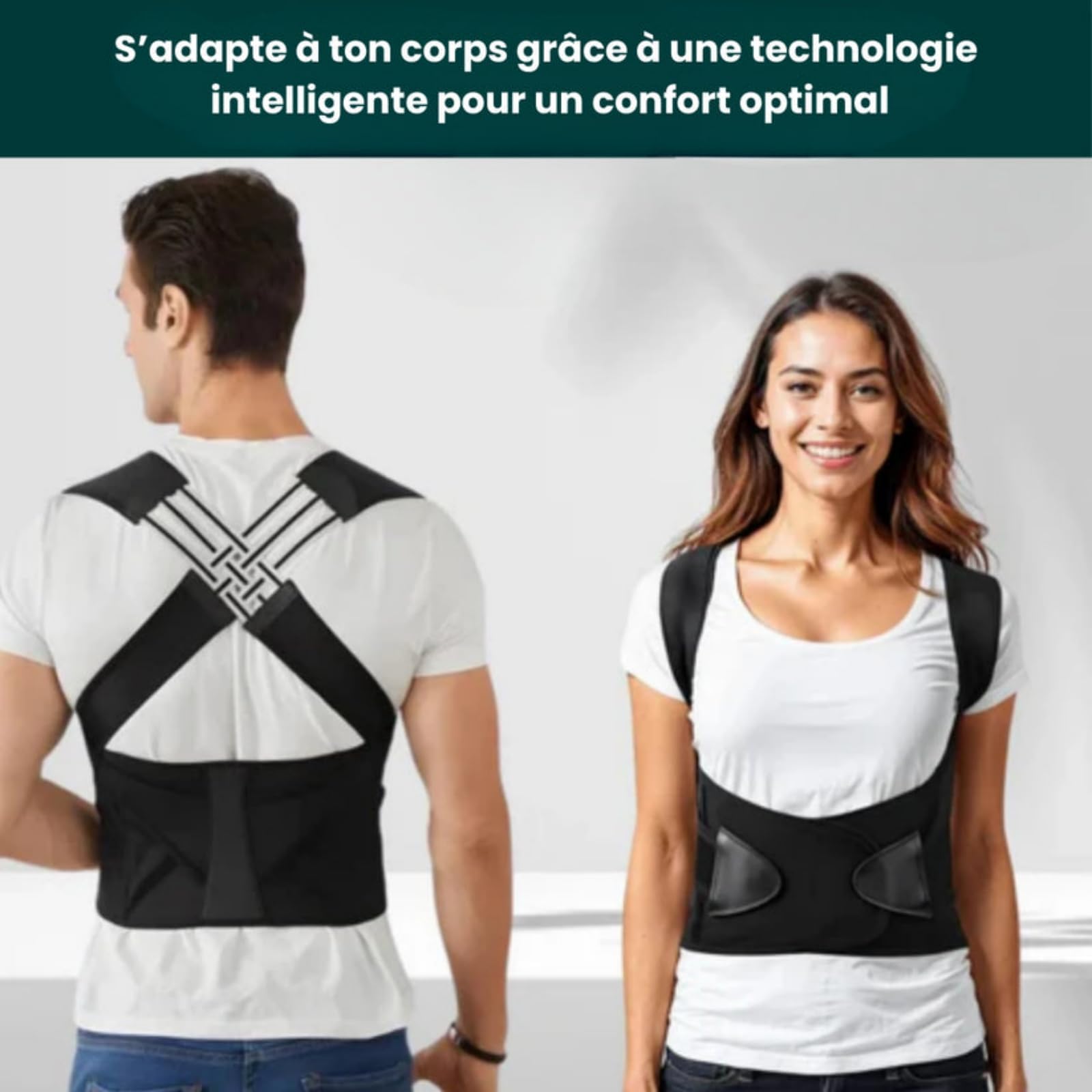 OALYGEI Ceinture Bruvella Dorsale Soulage les douleurs dorsales et améliore la posture,Correcteur de Posture Ajustable (rose, S(55-90KG))