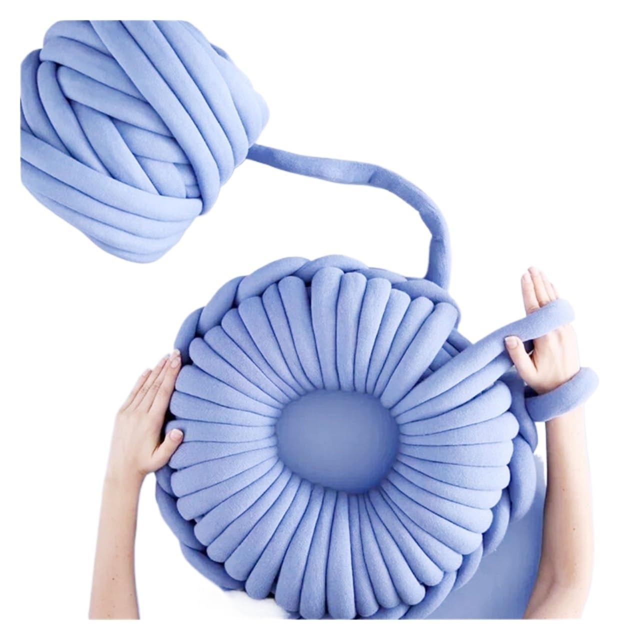 Szorstkie ramiona, szorstkie przędzy Wielokolorowa gruba włóczka bawełniana do robótek ręcznych i szydełkowania(Blue 0.5kg)