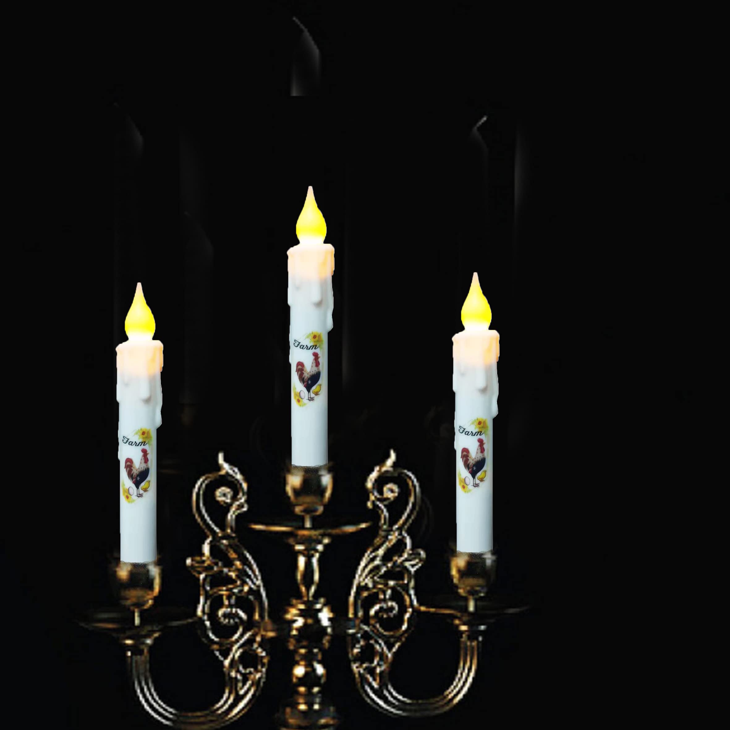 Flameless Taper Candles With Timer - 6.75 Inch Battery Operated Flickering LED Candles, 2 Pack
