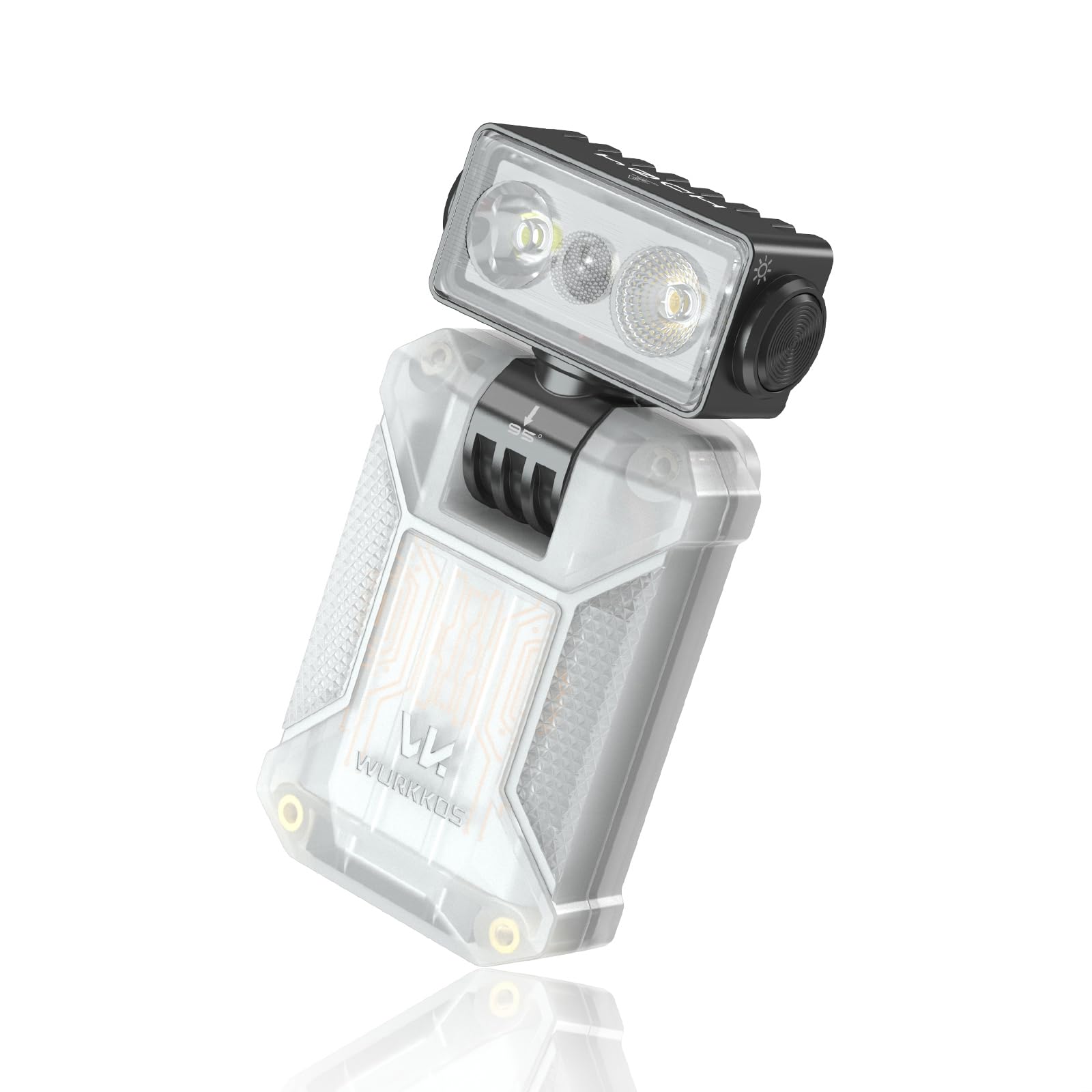 Wurkkos HD04 Mini EDC LED Torch, 750 Lumens Super Bright Rechargeable Torch, 180° Rotatable Head, 3-in-1 Spot/Flood/RGB Modes, IPX6 Waterproof Magnetic Torch for Camping, Hiking & Emergency