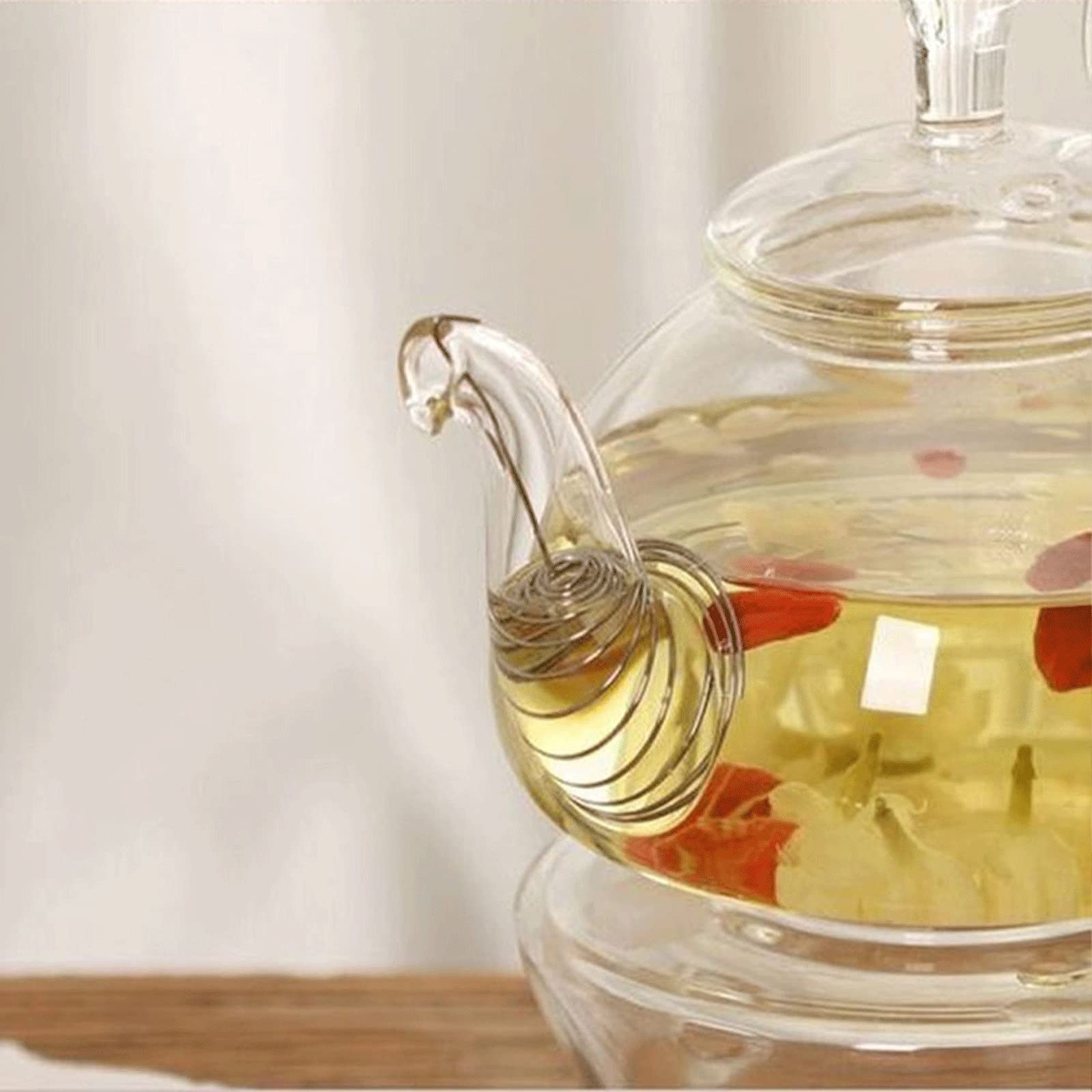 Colador de té, 2 piezas, herramienta de cocina de acero inoxidable duradero, accesorios de infusor de té, boquilla de resorte, filtro de tetera portátil, repuesto
