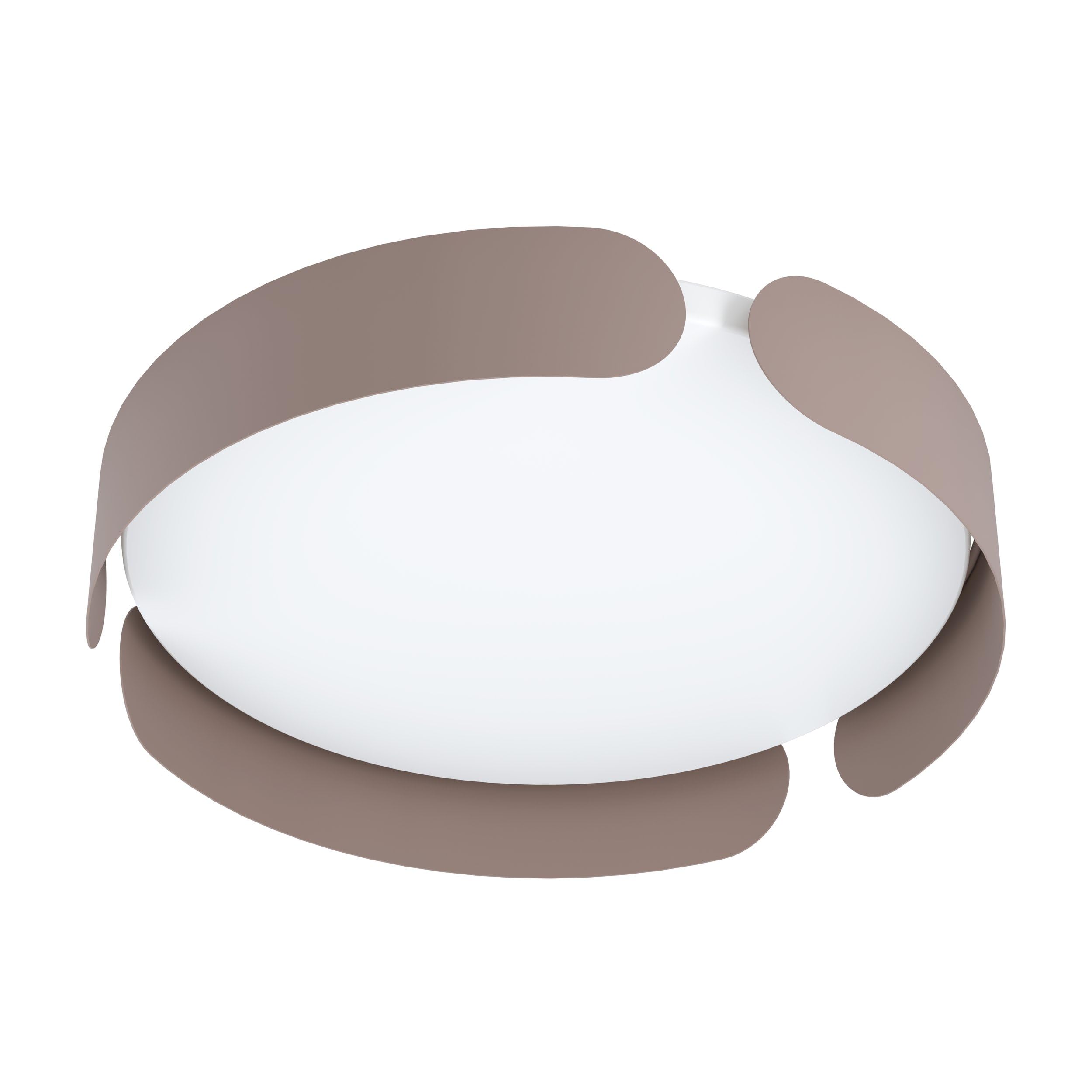 EGLO LED Ceiling Light Valcasotto, Minimalist Lighting Made of Metal in Mocha Colour and White Plastic, Flush Mount Living Room and Bedroom Lamp, Warm White