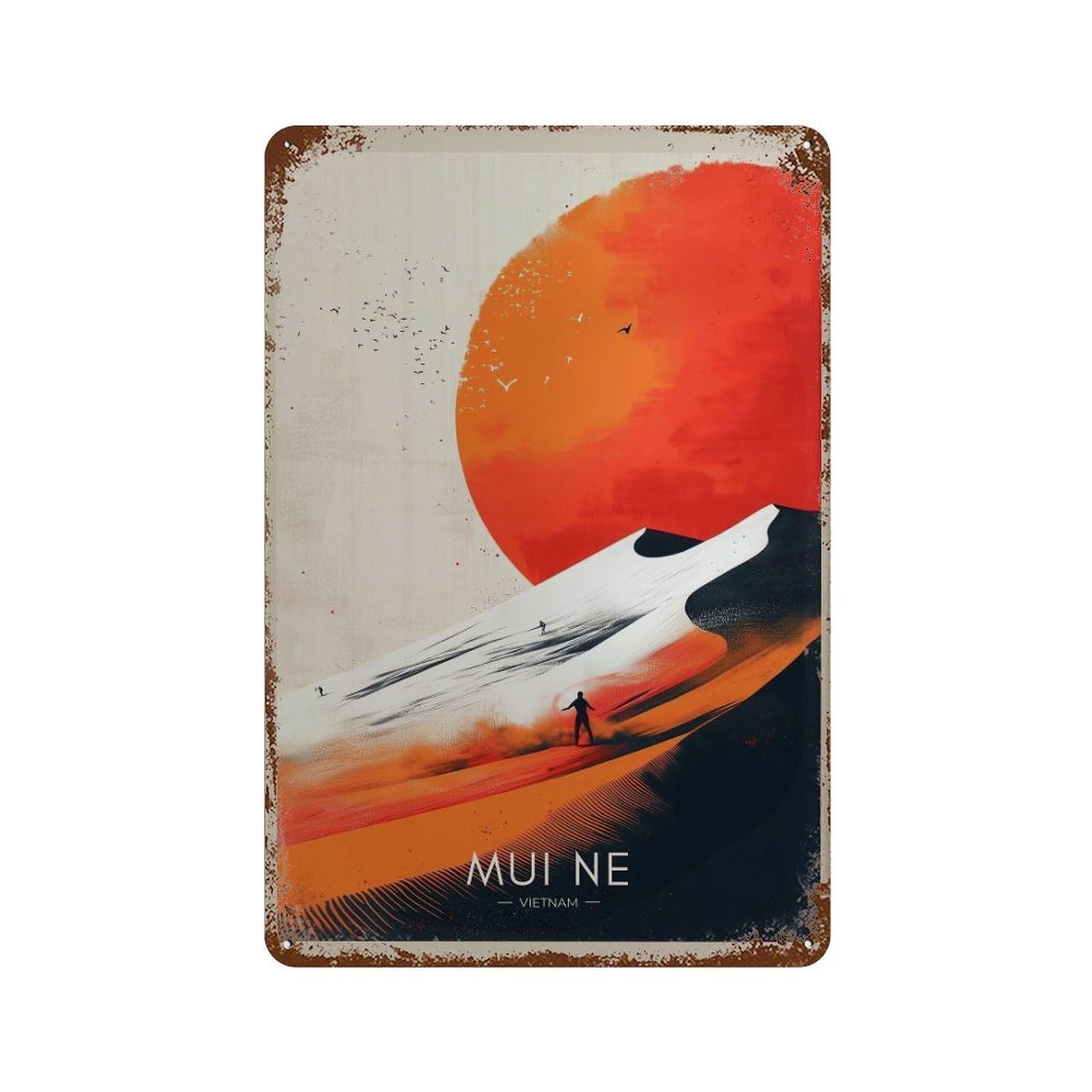 xiaoxiaoshen Mui Ne Vietnam Travel Sand Dunes Wall Decor Art Metal Tin Poster Modern Home Decor Art Home Bar Shop Decorations Vintage Sign 30x20cm