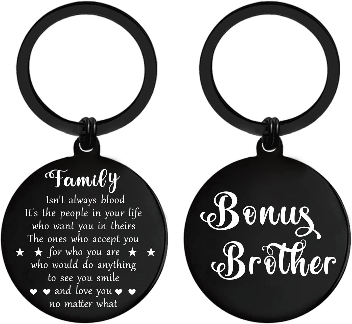 ENGZHIBrother In Law Gifts - Bonus Brother Keychain for Birthday Fathers Day Christmas, Metal Engraved Keepsake