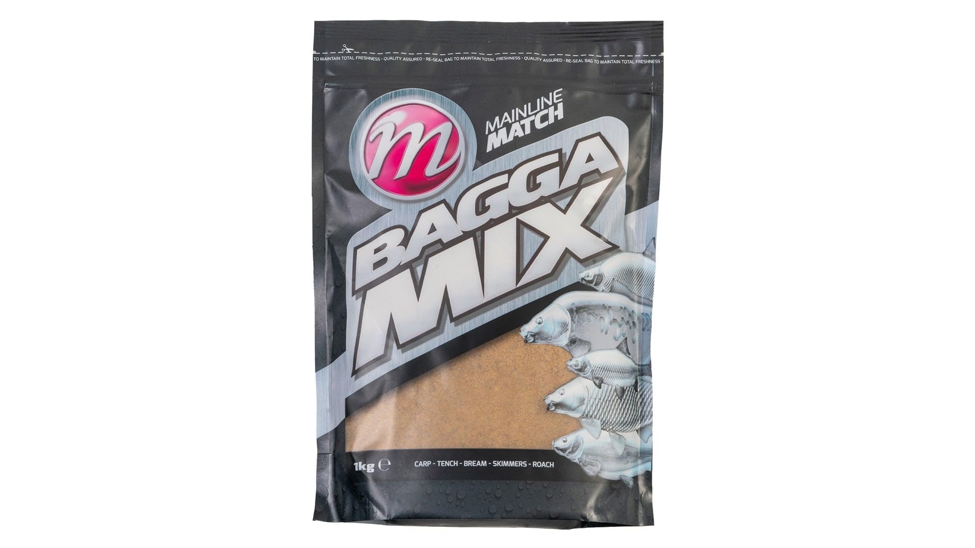 Mainline Baits Bagga Mix Groundbait 1kg | Commercial Groundbait Mix by Andy Bennett | Pellet Based with Oils and Fishmeal | Can be Cupped in soft or hard mix or used on Method Feeder | Golden Colour