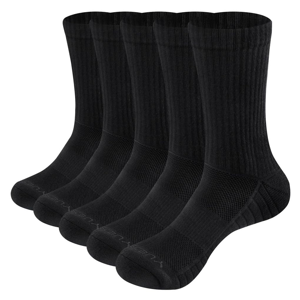 Dninmim 5 paia/lotto Mens Work Boot Socks Comfort cotone cuscino Crew calzini sportivi