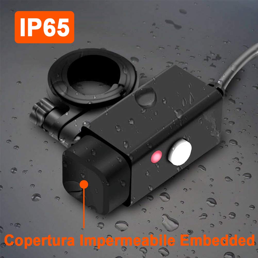 Motocicletta Impermeabile Caricabatterie USB Cellulare Caricatore 3.1A/3.1A Porte USB Doppie 12V/24V Adattatore Splitter Porta Alimentazione LED Display Tensione