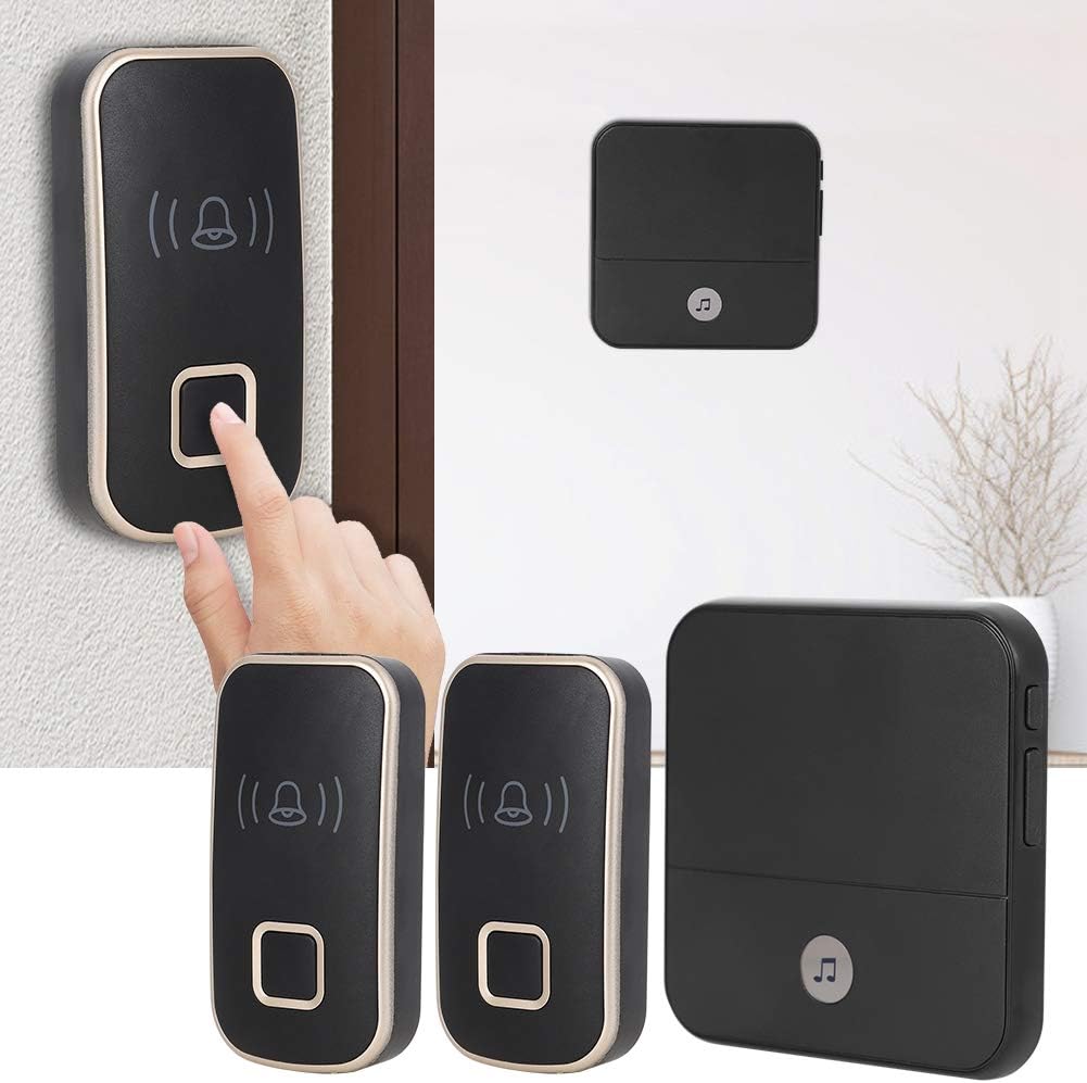 Sonew Door Bell, 110db Chime Bell 300M Remote Doorbell Elderly Deaf Caller, 4 Volume Level, with Receiver+Transmitter, for Hotels Homes Apartments Office
