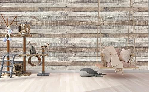 Qianglive Vintage Wood Wallpaper Rustic Wood Wallpaper Stick And Peel Self Adhesive Removable Distressed Wood Look Wallpaper Vinyl Shelf Home Wood Panel Wall Paper Covering Film 17.71”X 120” #TOP3
