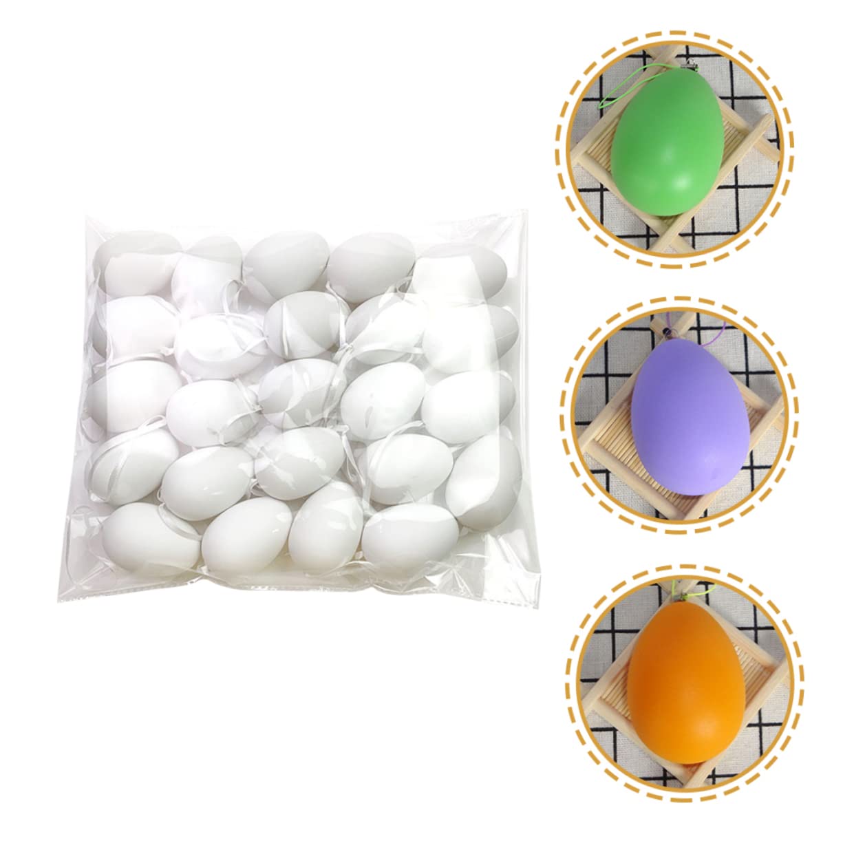 BESPORTBLE 24pcs DIY Easter Graffiti Eggs Unpainted Craft Eggs for Creative Painting for Easter Decorations DIY Projects and Imaginative Play