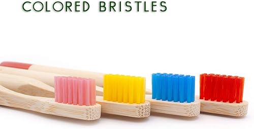 Miniatura 4 de Cepillo de dientes de bambú para niños cepillos de dientes ecológicos cerdas suaves sin BPA para varios colores adultos y niños paquete de 64
