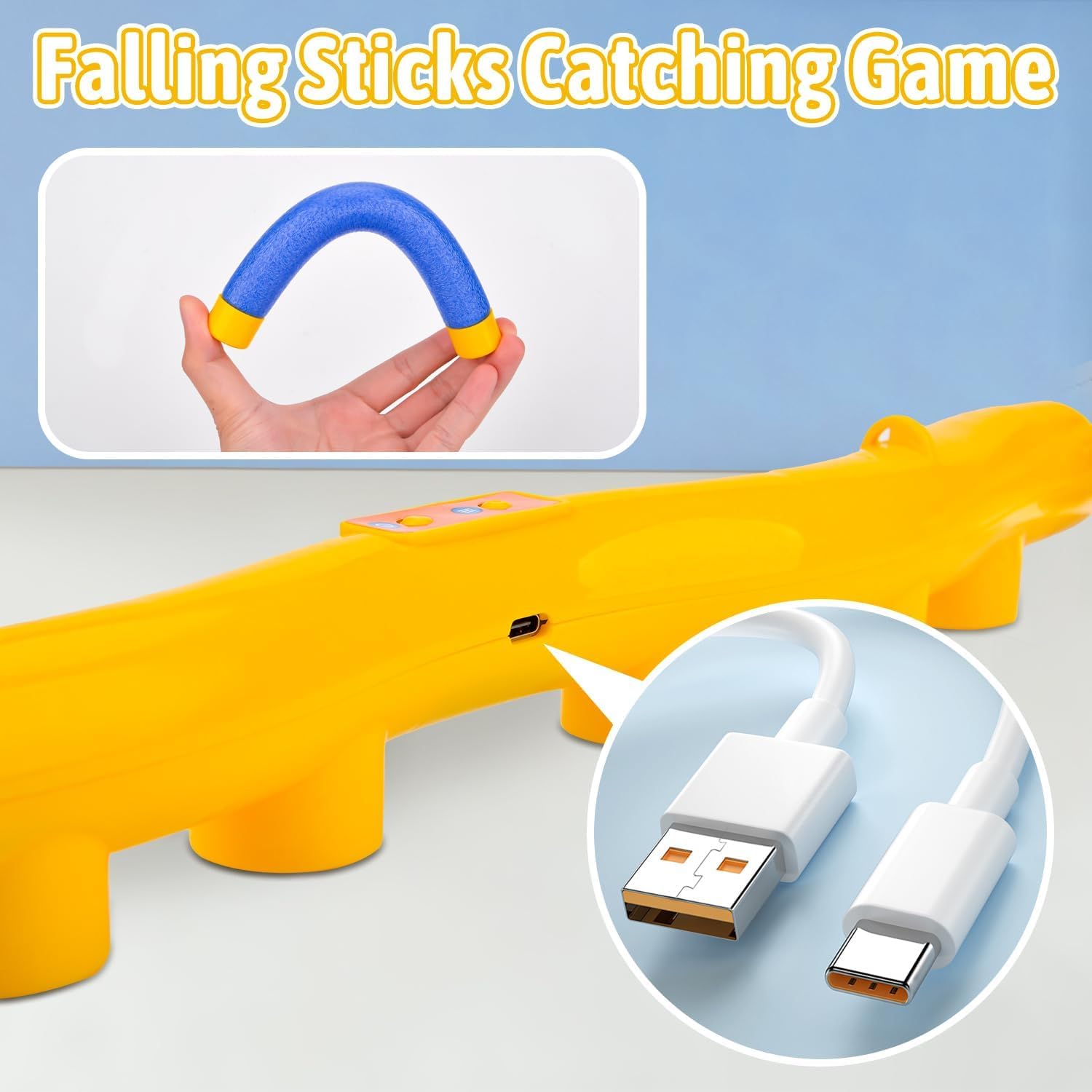 Jeu d'Attrape Bâtons pour garçon de 2 Ans, Jeu de Réaction Ajustable à 3 Vitesses de Coordination Main-Oeil Activité Educative Jouet Sensoriel pour Enfants et Adults