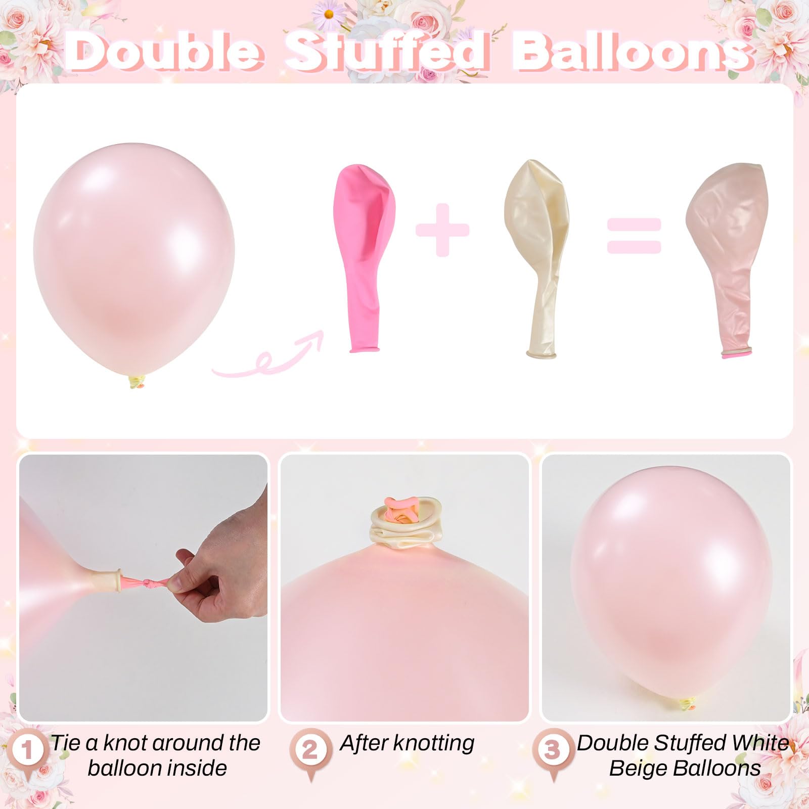 Różowe balony, 60 szt., jasne, perłowe, różowe i białe, lateksowe balony imprezowe, 30 cm, podwójne wypchane balony dla dziewcząt, księżniczki, ślub, urodziny, baby shower, dekoracje imprezowe