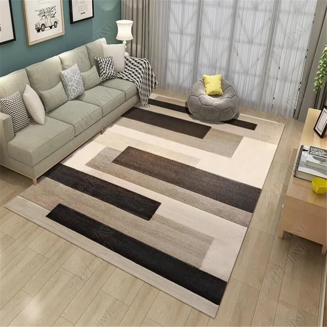 GX-YJX Outside Rugs Cream Wind Adult Bedroom Carpet Brown Hypoallergenic Area Carpet Cream 200X290Cm