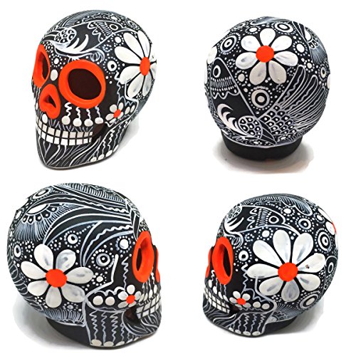 Artesano Collection Authentic Collectible Ceramic Hand-Painted Mexican Sugar Skull (Random Color) | One Medium (3.15" Tall) Calavera | Dia De Muertos | Day Of The Dead | Cinco De Mayo [Sh Md Rc] #TOP5