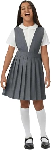 French Toast Little Girls' V-neck Pleated Jumper, Black