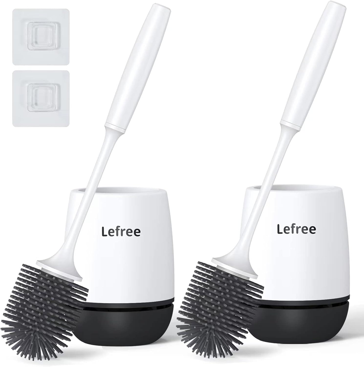 Lefree 2 Pack Silicone Toilet Brush,Rubber Toilet Bowl Brush and Holder Set with Ventilated Holder, Toilet Cleaner Brush for Bathroom,Floor Standing & Wall Mounted Toilet Scrubber Without Drilling : Home & Kitchen
