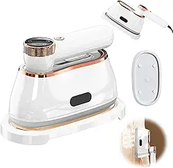 Vaporizador Portátil 2em1 para Roupas & Ferro,1200W,5 Modos,180ml,Painel Cerâmico Esmaltado Pendurado Prensa a Quente com Alça Rotativa de 180°, para Lã, Seda, Algodão, Linho & Fibras Sintéticas