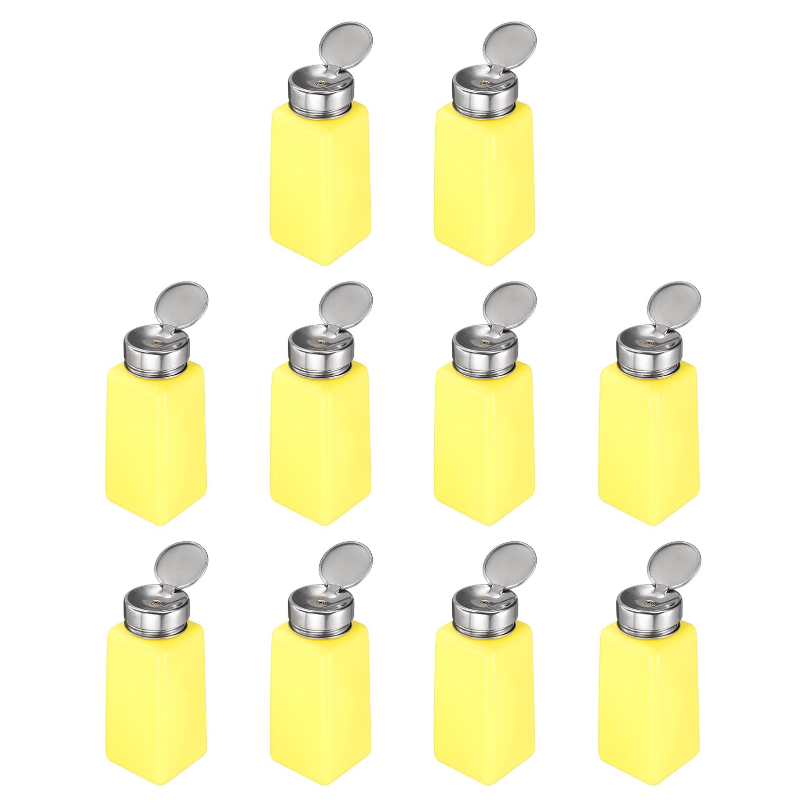 HARFINGTON 10 dispensadores de alcohol solvente de 250 ml, removedor de esmalte de uñas, dispensador de líquido, botella dispensadora de líquido con cabezal de presión de acero inoxidable para