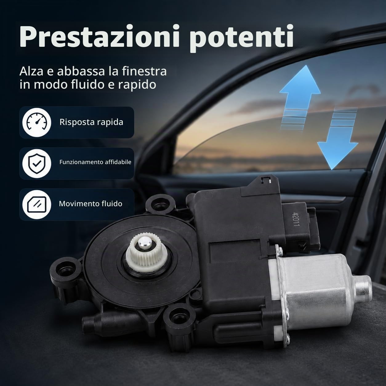 Motore per Alzacristallo Elettrico, 82450 2P010 Motore per Finestrino per Portiera Auto, Motore di Sollevamento per Finestrino Anteriore Universale Lato Guida Ad Alte Prestazioni