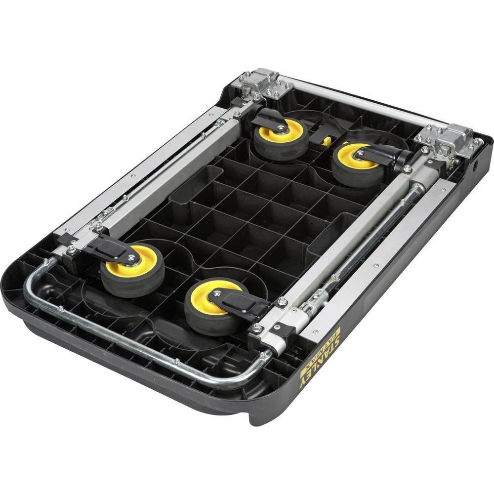 Stanley Klappbarer Plattformwagen FXWT-711 - Max. 200KG - Aluminium - 80 x 52 X 87 cm - Anti-Rutsch-Plattform - Schwarz/Gelb