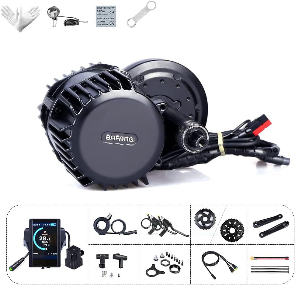 BAFANG BBS HD 1000W Lastest 48V/52V 1000W Ebike Electric Bicycle Motor Mid Drive Electric Bike Conversion Kit with 48V 52V 13Ah - 20Ah Downtube and 48/52V 17.5Ah Rear Rack Battery (Optional)