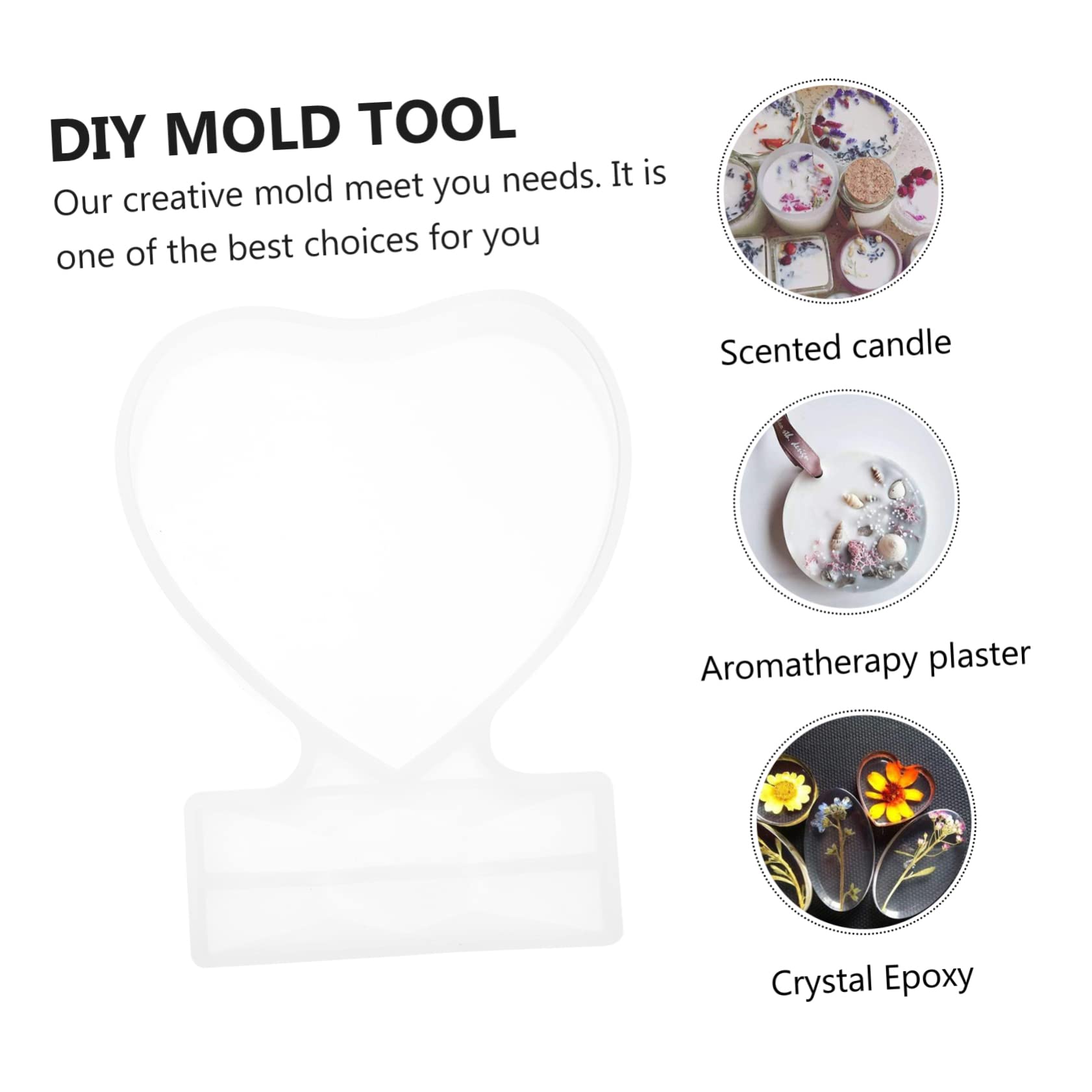 HOODANCOS Heart Shaped Picture Frame Mold 1pc Silicone Photo Frame Mold for Epoxy Resin Crafting