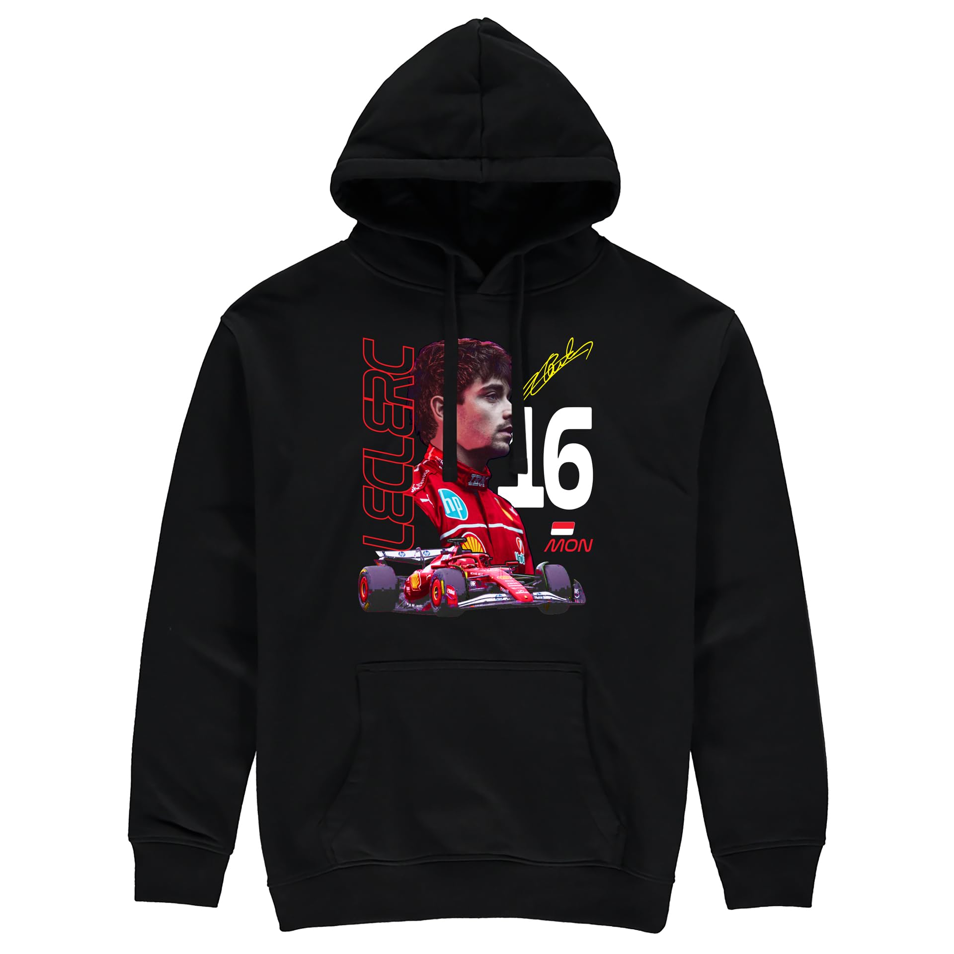 Partisan Leclerc F1 Hoodie - Adult (UK, Alpha, S, Regular, Regular, Black)