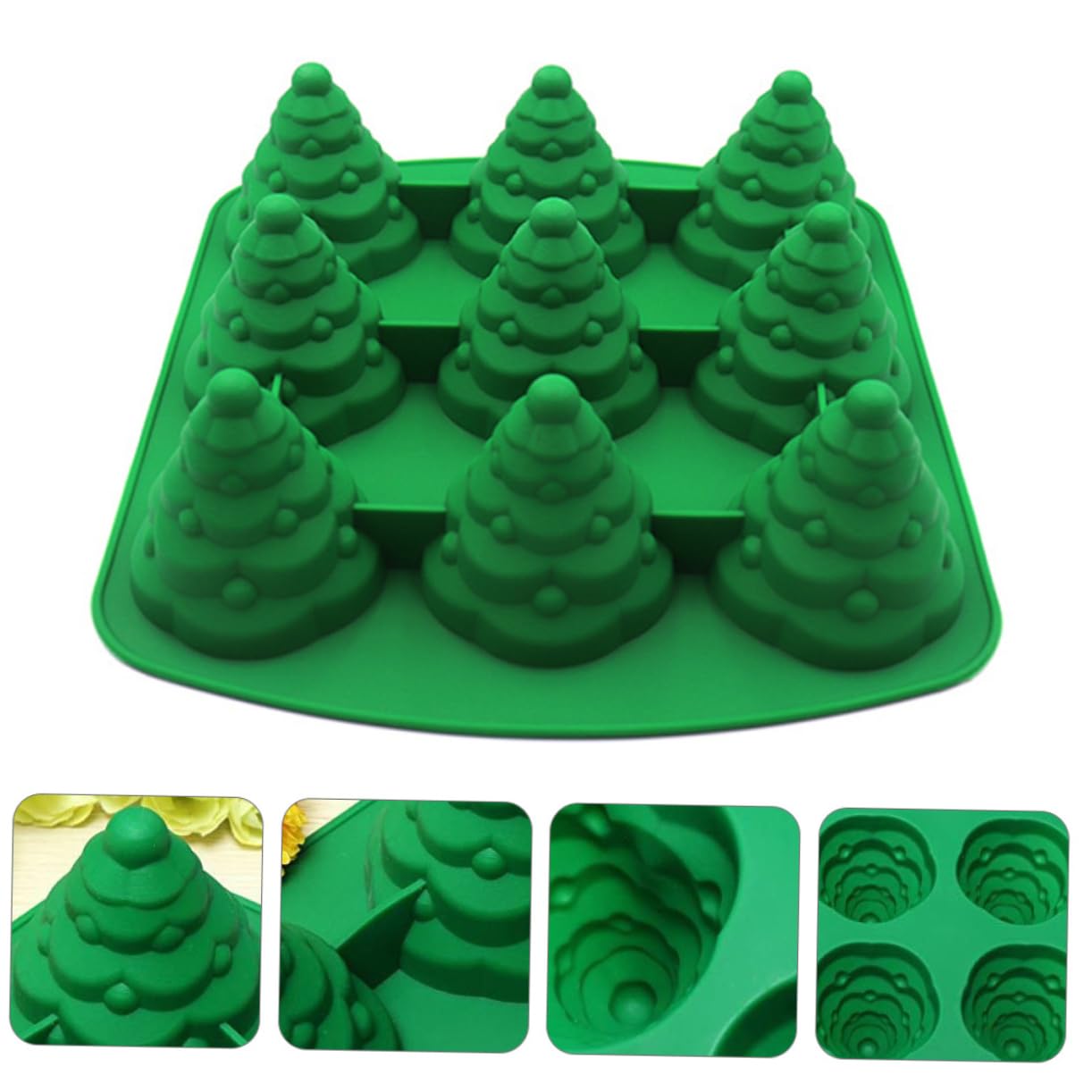 MAGICLULU 2 Pezzi Adorabile Stampo Per Biscotti A Forma Di Albero Di Natale Strumento Unico Per Modellare Il Cioccolato Stampo Da Forno Verde