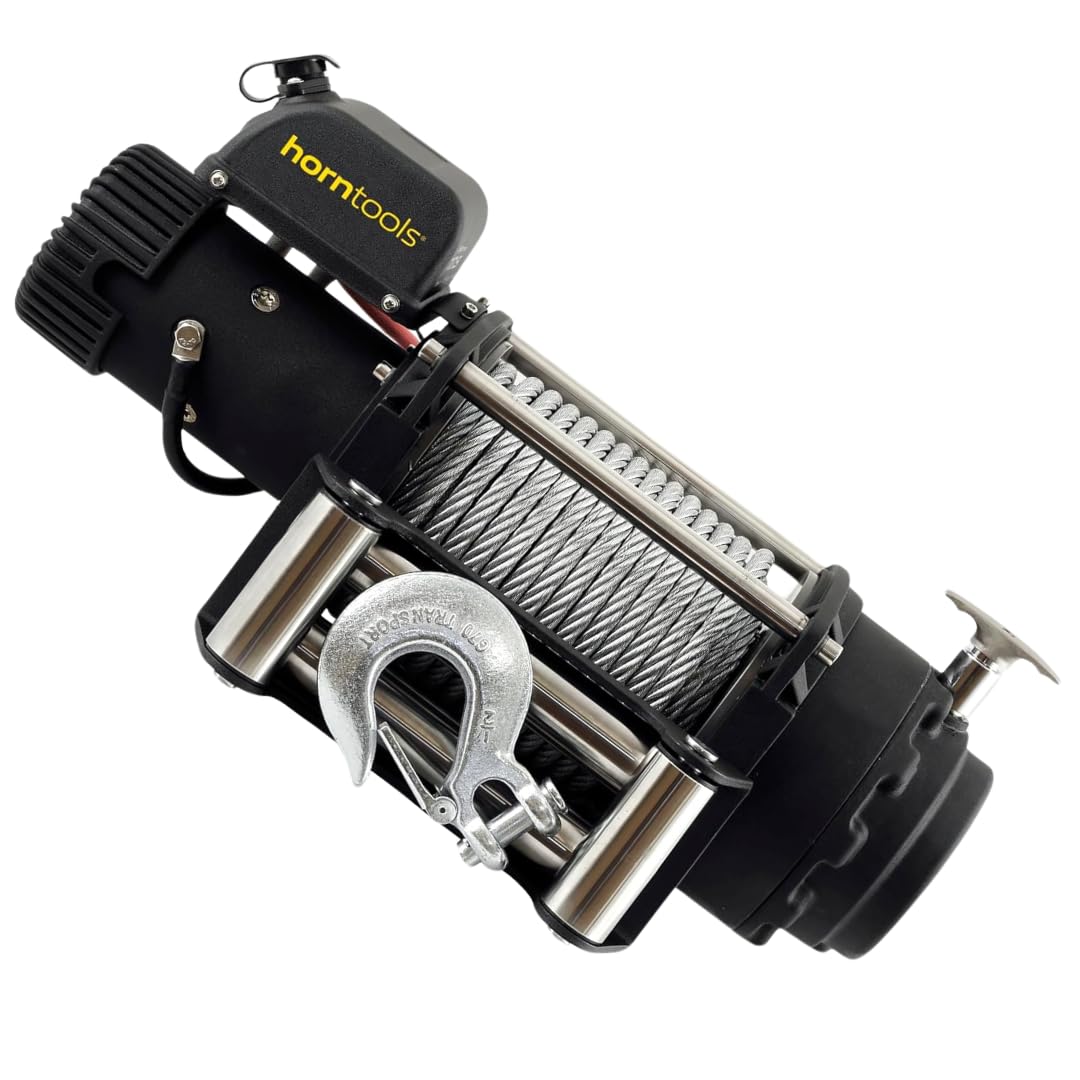 horntools Seilwinde 8,0 Tonnen Sigma Elektrowinde inkl. Fernbedienung, für ATV, Offroad, Motorwinde Seilzug (Stahlseil)