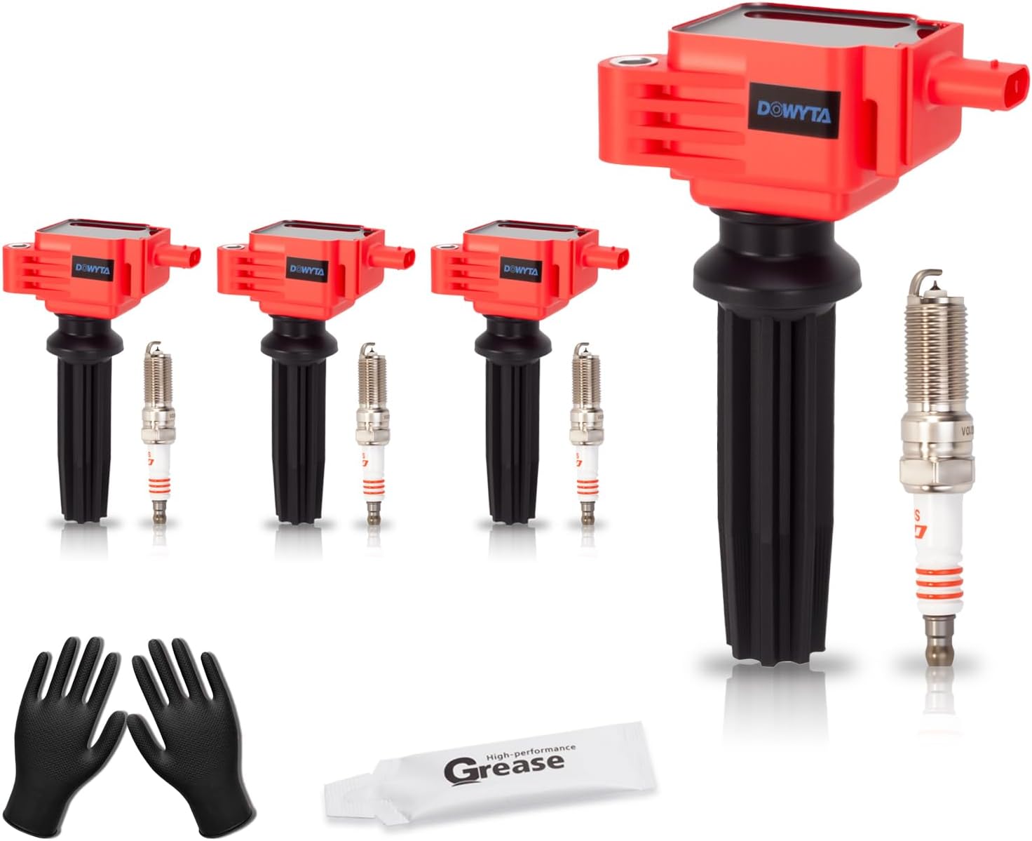 Set of 4 Upgraded Ignition Coil Pack & Spark Plugs Fits for Ford Focus Edge Escape Fusion,for Lincoln MKC MKT MKZ 2012 2013 2014 2015 2016 2017 2018 2019 2.0 L4 Replaces UF670 DG546