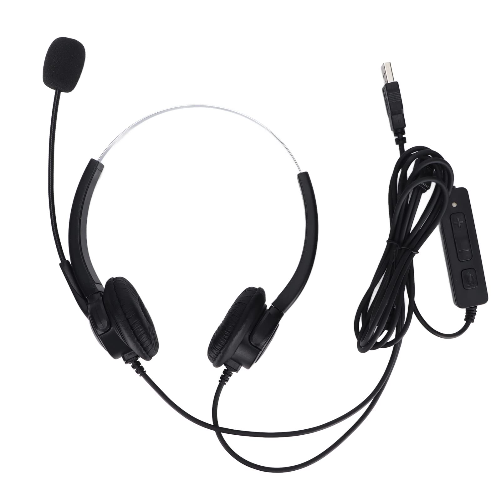 USB Headset with Noise Cancel Phone, Computer Headset for Call Center, Online Hing, Video Confere, ible Boom Mic, Plug and Play, Comable Memory Foam-image-31
