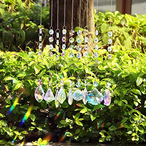 9 Pieces Sun Catchers Indoor Window Suncatcher Crystals Beads Rainbow Prism Balls Pendant Colorful Light Catcher Hanging Ornaments For Window Chandelier Office Home Garden Decor #TOP1