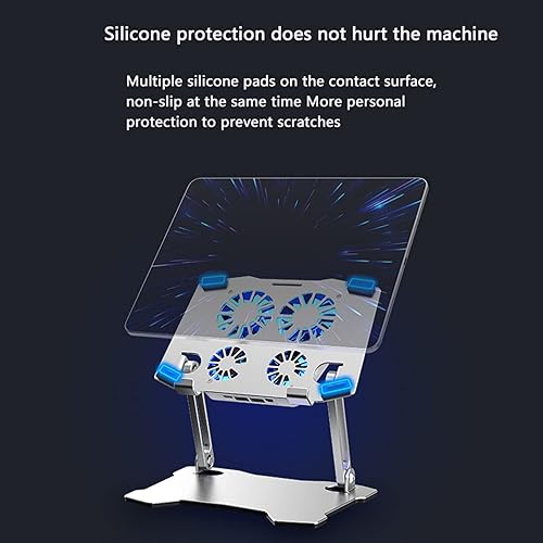 Miniatura 5 de Soporte ajustable para computadora portátil de aleación de aluminio para soporte de computadora portátil Soporte de ventilador de refrigeración Base