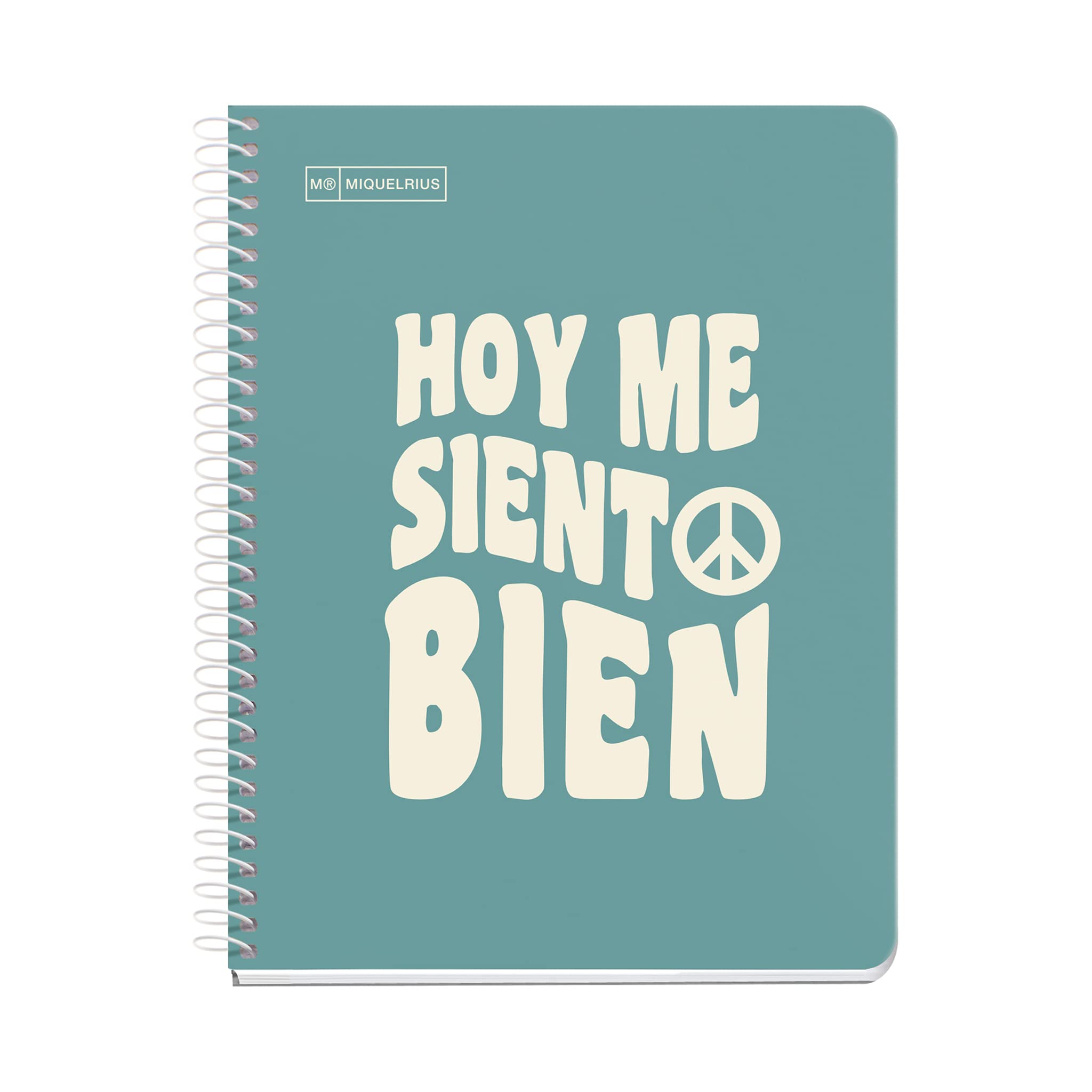 Miquelrius - A5 100 5mm Grid Sheets 90g Paper 2 Holes Hardboard Notebook - Turquoise