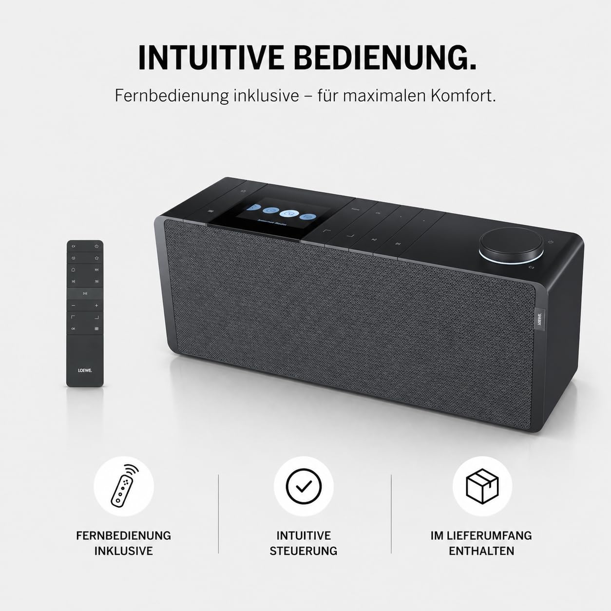 Loewe klang s1 basaltgrau, Stereo Smartradio, 80 Watt, DAB, DAB+, UKW, Audio Streaming, Bluetooth, USB, Internetradio, Digitalradio, WLAN Radio