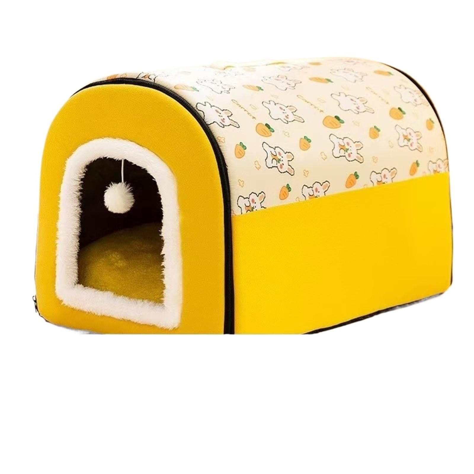 Caldo inverno gatto cane letto Mat Deep Sleep tenda accogliente geometrico casa nido rimovibile lavabile per cani di taglia media grande forniture per animali domestici (L, M 50 x 39 x 36)