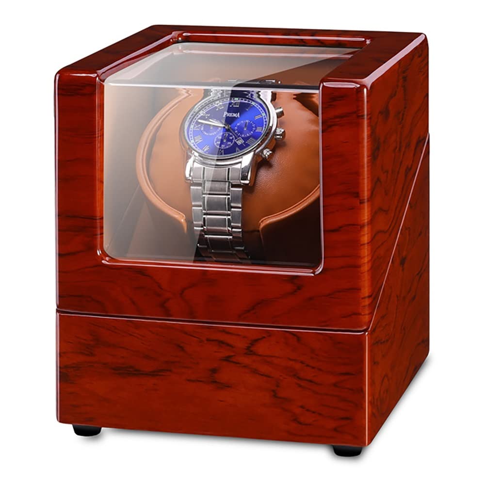 EHVYBDX Automatic Watch Winder for 1 PU-Leather Watches with Silent Motor Deluxe Case for Mechanical Watches Soft Flexible Watch Pillows Self Winding Watch Rotator Box