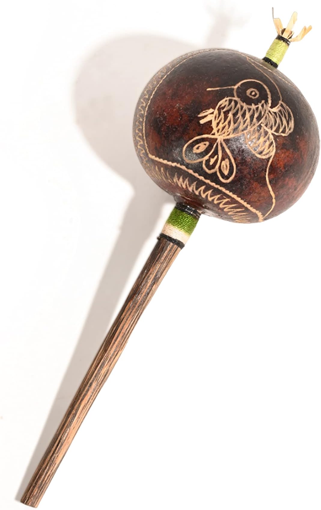 Peruvian Amazon Gourd Rattle - Hummingbird/Flower Medium