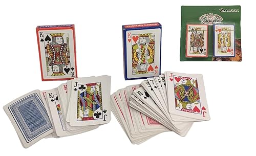 Generico Carte da Gioco Set 2 Mazzi carta Poker Black Jack Ramino Scala 40 Playing Cards Plastificate Burraco 2 Mazzi da 54