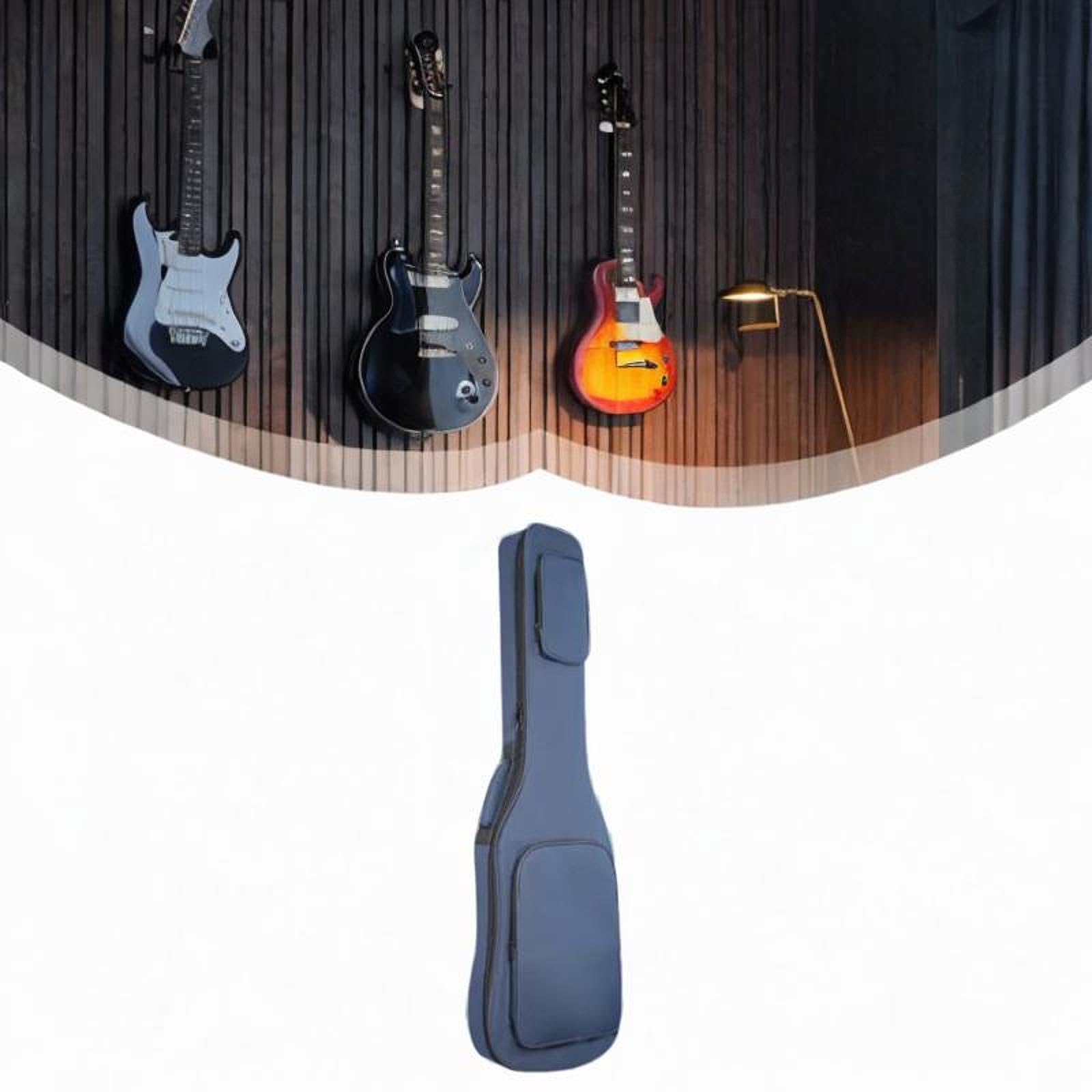 Funda para Bajo Fabricada en Tejido Oxford Resistente, Apta Como Funda para Instrumentos Musicales, Mochila, Bolso de Mano Y Solución de Almacenamient, Azul