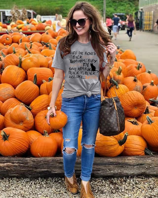 Hocus Pocus Shirt Women Halloween Shirts Twist The Bones Graphic Tee Sanderson Sisters Tops Halloween Movie Clothes3