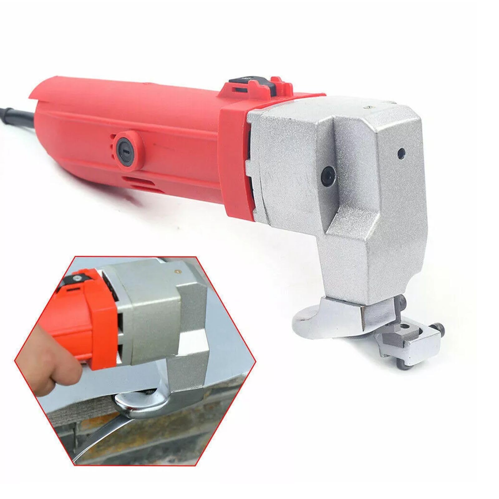 Nożyce elektryczne 220 V: wydajne nożyce metalowe do karoserii, obróbki metalu i warsztatu domowego, tnie stal do 2,5 mm, aluminium do 3 mm