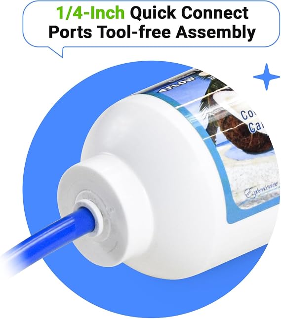 PureT Inline GAC Post-Carbon Filter, 12x2.5, 1/4 EZ Connect